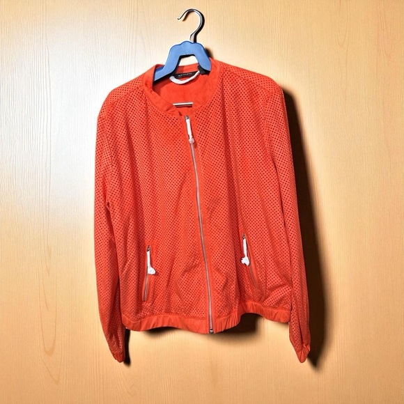H by Halston Orange Mesh Zip Jacket | Size 14 - Picture 3 of 9